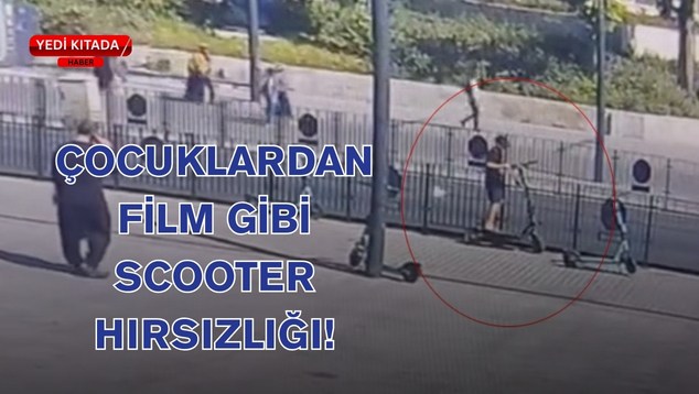 Çocuklardan Film Gibi Scooter Hırsızlığı!