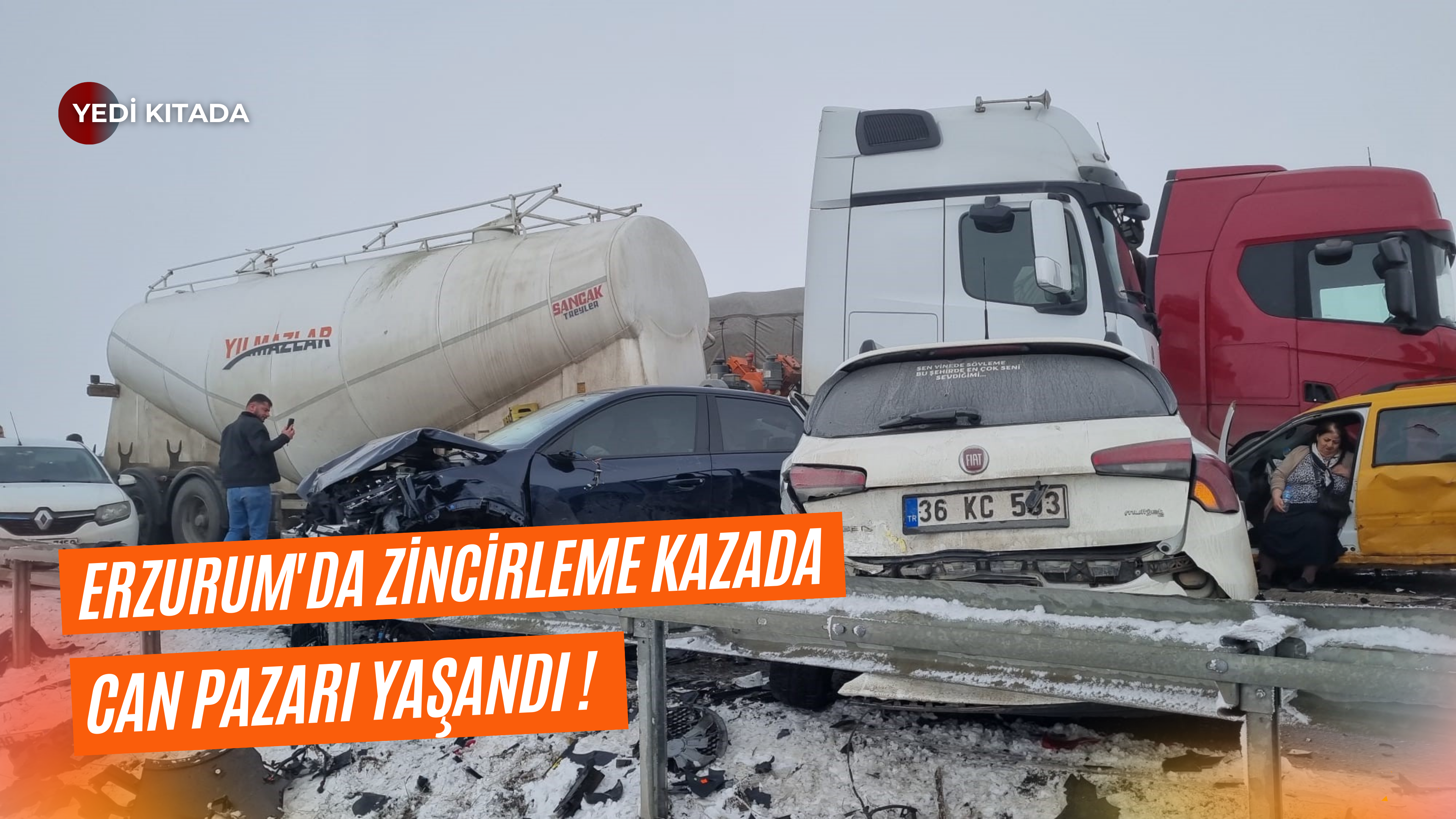 Erzurum’da zincirleme kazada can pazarı yaşandı: