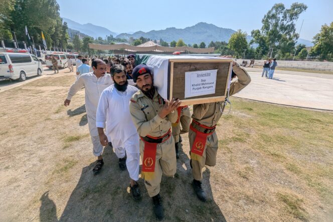 Funeral for army helicopter crash victims in Pakistan-administered Kashmir