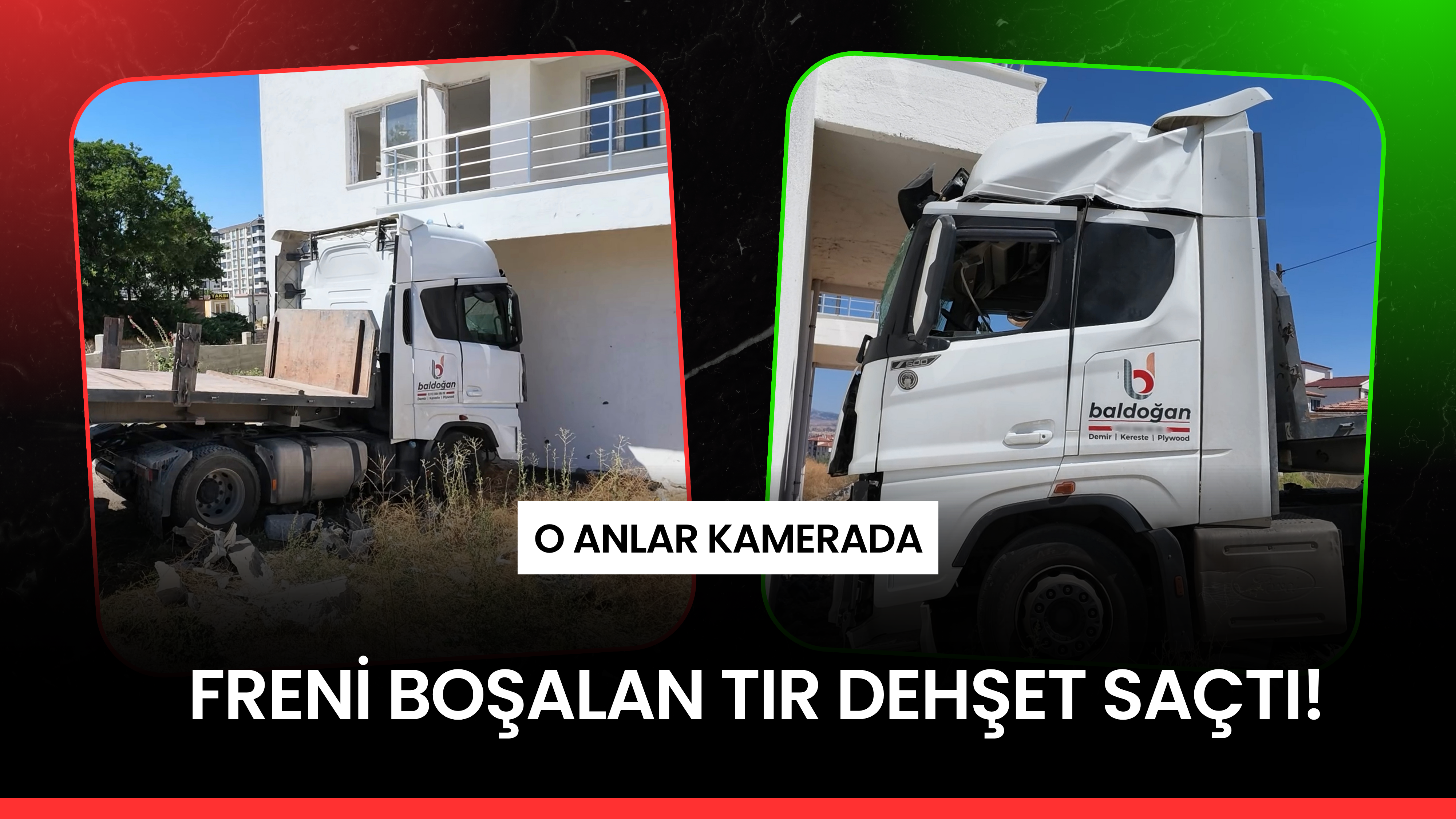 Kontrolden Çıkan Tır Apartmana Daldı