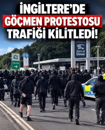 İngiltere’de göçmen protestosu trafiği kilitledi!